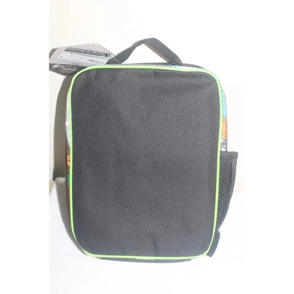 MINECRAFT CREEPER Kids BPA-Free Insulated Lunch Tote Box w/ Bottle Pocket